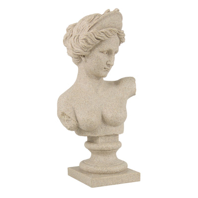 White, Black, Beige — Aphrodite Bust Sculpture, 13.5 inch Classic Greek Goddess