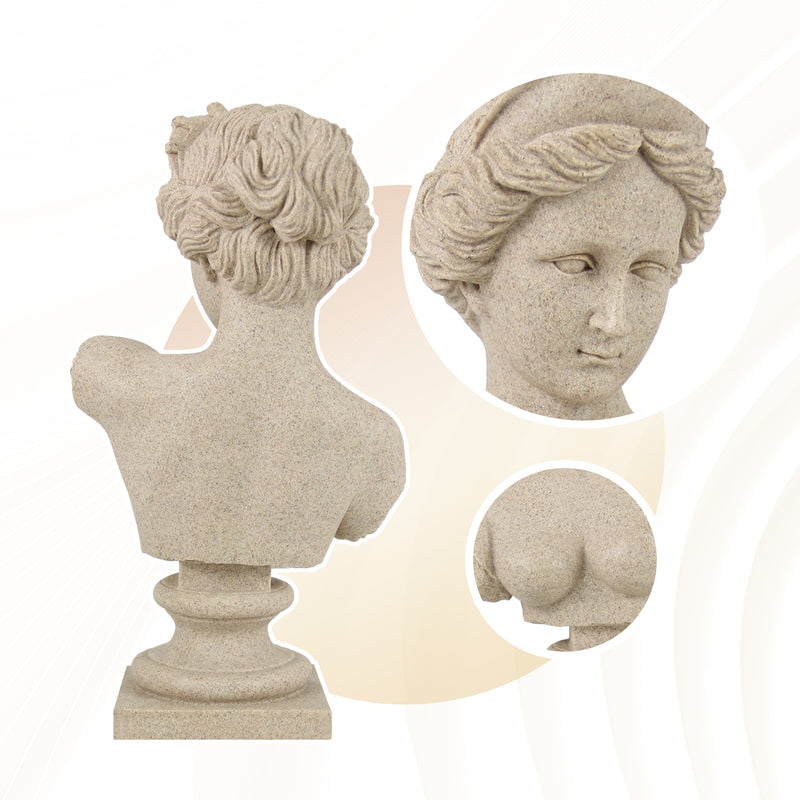 Stone bust and head sculpture on a white background