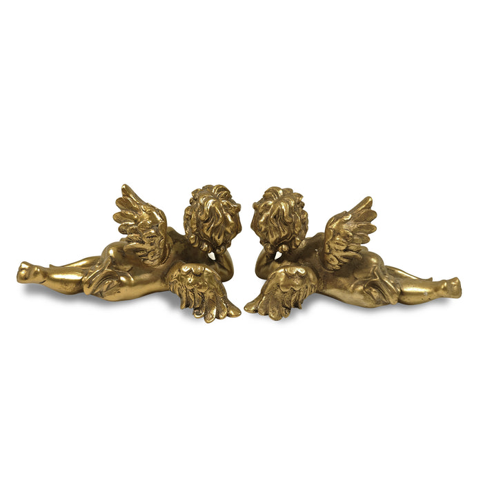 Gold Tea Light Candle Holders, Vintage Cherub Tealight Holders, Set of 2