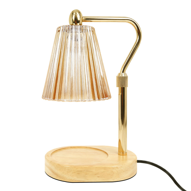 Candle Warmer Lamp with Dimmer and 2 Bulbs, Gold Wax Melt Lamps for Jar Candles, Adjustable Height and Brightness, Home Office Desk Décor Housewarming Christmas Gifts