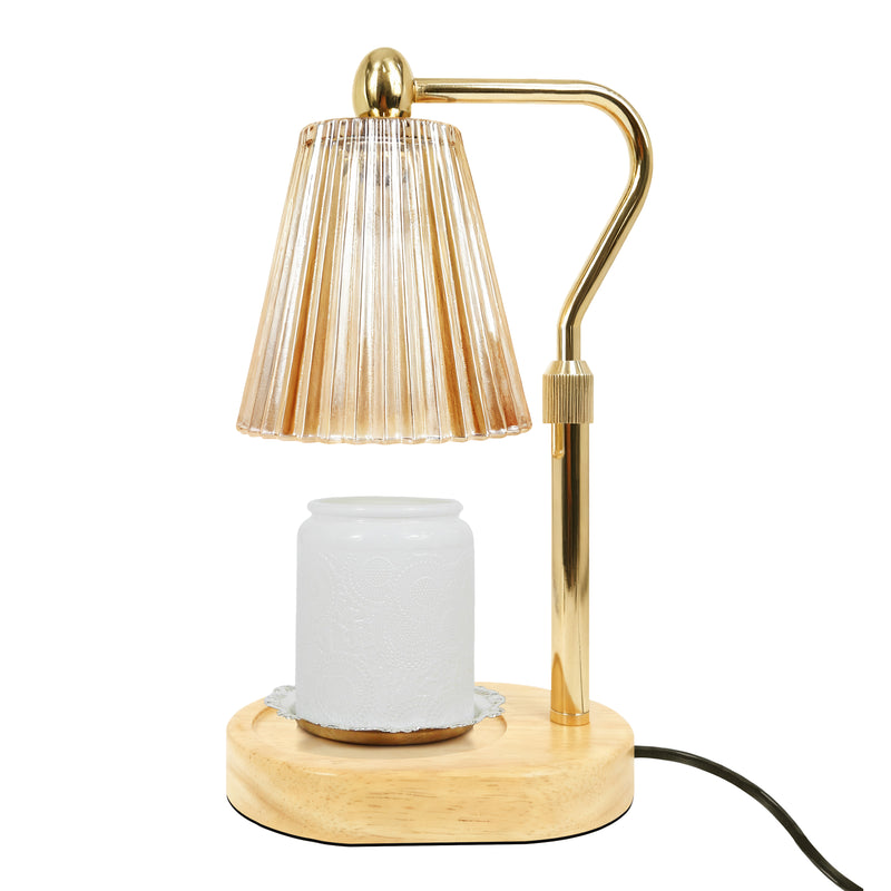 Candle Warmer Lamp with Dimmer and 2 Bulbs, Gold Wax Melt Lamps for Jar Candles, Adjustable Height and Brightness, Home Office Desk Décor Housewarming Christmas Gifts