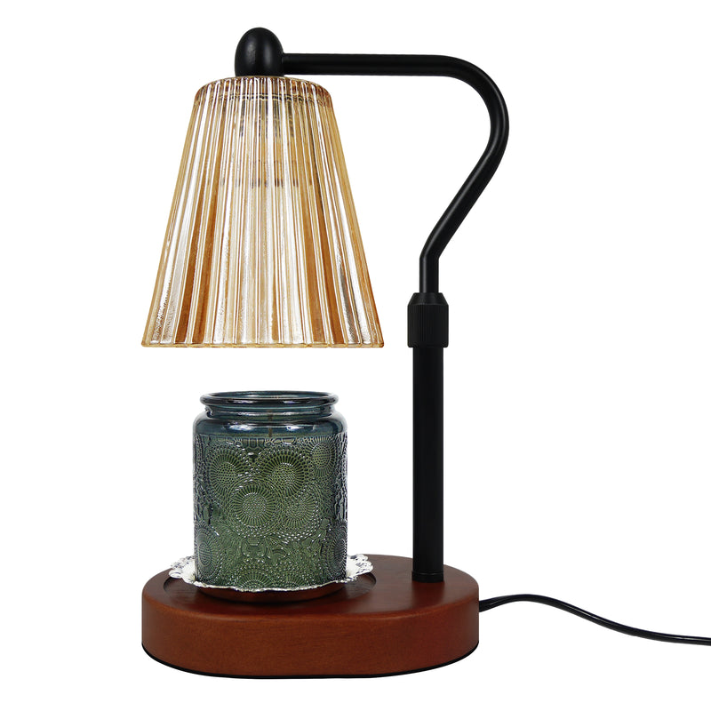 Candle Warmer Lamp with Dimmer and 2 Bulbs, Black Wax Melt Lamps for Jar Candles, Adjustable Height and Brightness, Home Office Desk Décor Housewarming Christmas Gifts