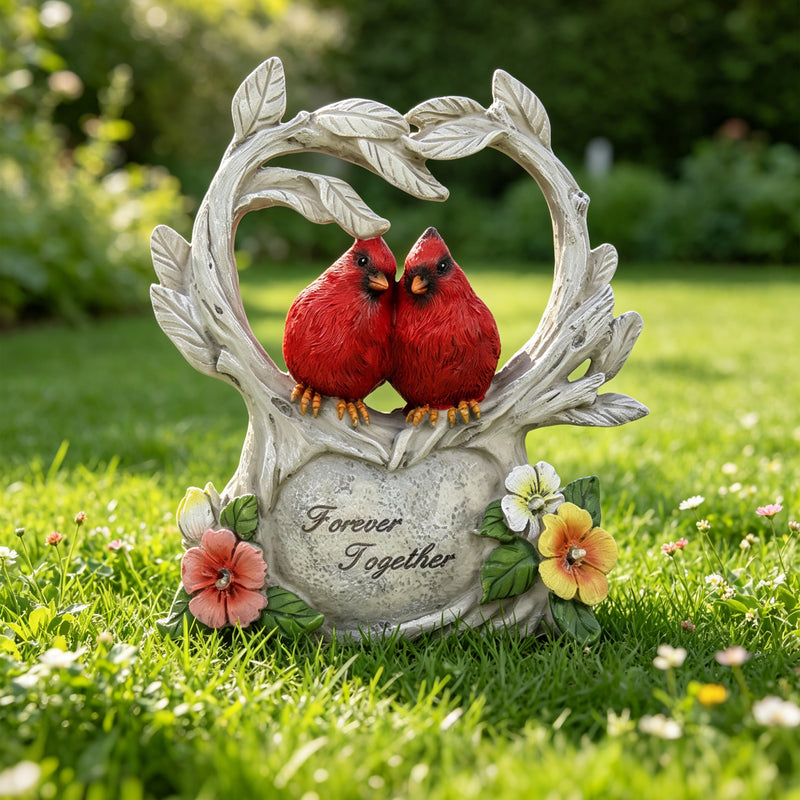 Solar Outdoor Garden Statue, Cardinals Weatherproof Sculptures for Porch Patio Table Deck Pathway Yard