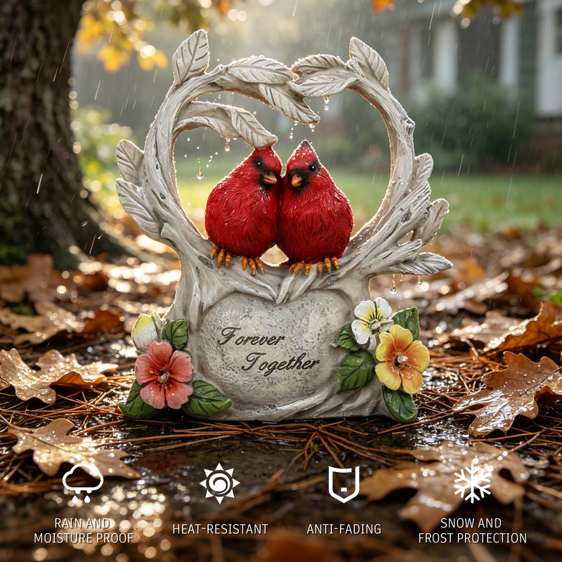 Solar Outdoor Garden Statue, Cardinals Weatherproof Sculptures for Porch Patio Table Deck Pathway Yard