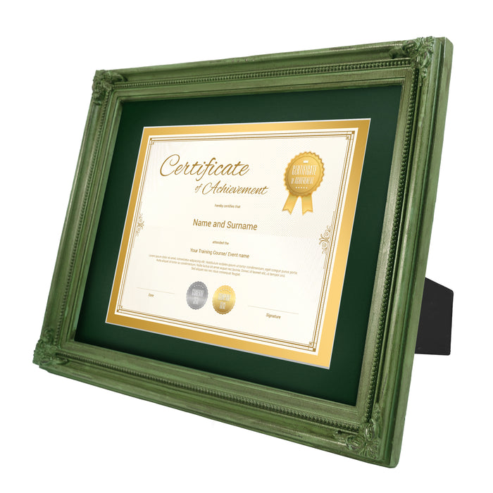 11 x 14 Frames with Mat for 8.5 x 11 Diploma Certificates Documents, Vintage Picture Frames