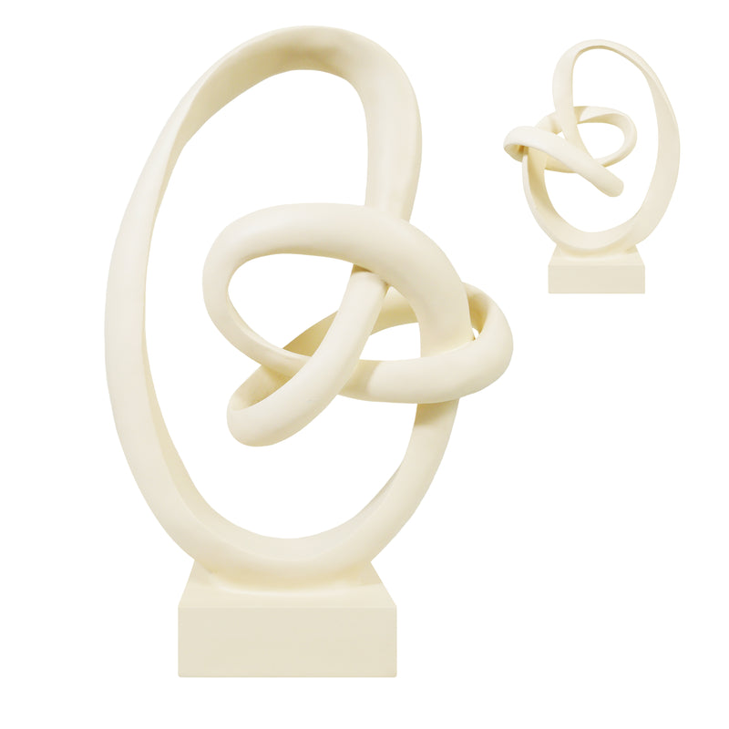 Abstract sculpture with intertwined loops.