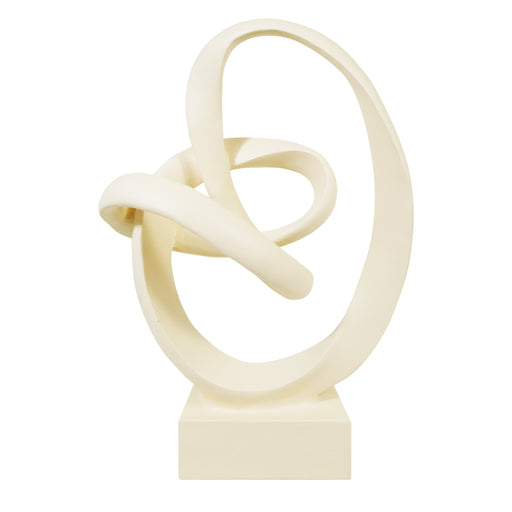 Abstract sculpture with intertwined loops.