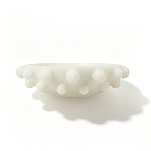 White Decorative Bowl with Bubble Edge Design