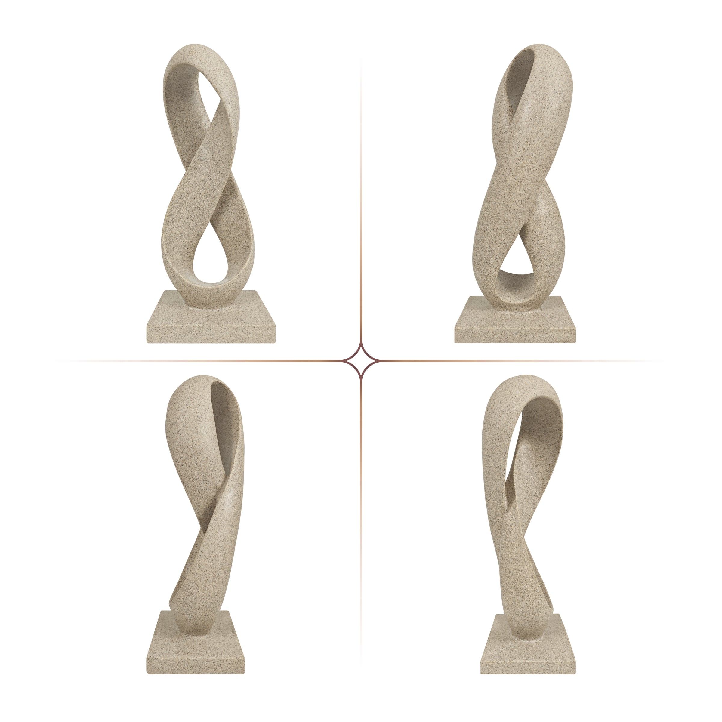 Abstract Infinity Loop Sculpture 14.5'', Modern Minimalist Decor ...