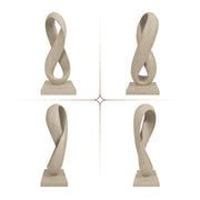 Decorative sculpture with twisted design on a white background.