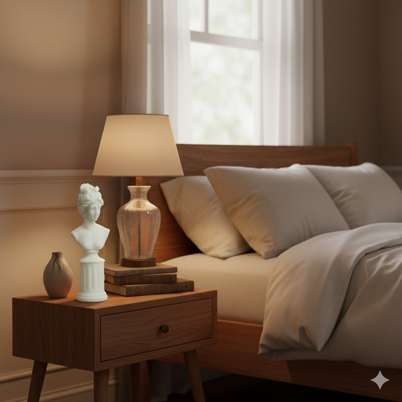 Modern Classical Lady Bust Statue, 12.5'' Tall Sculpture White Female Figure on Pedestal for Shelf Console Tabletop Mantel, French Style Home Office Décor