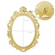 Gold decorative frame with measurements on a white background