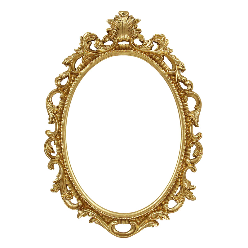 Vintage Gold Ornate Frame 13x18 in, 10x13.5 Oval Opening, Victorian Open Back Resin Frame for DIY Crafts, Canvas Art, Wall Decor