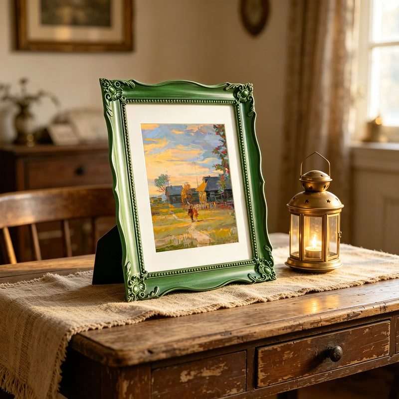 Vintage-Inspired Picture Frame 11x14 with White Mat for 8x10, Gallery Wall and Tabletop Poster Frame