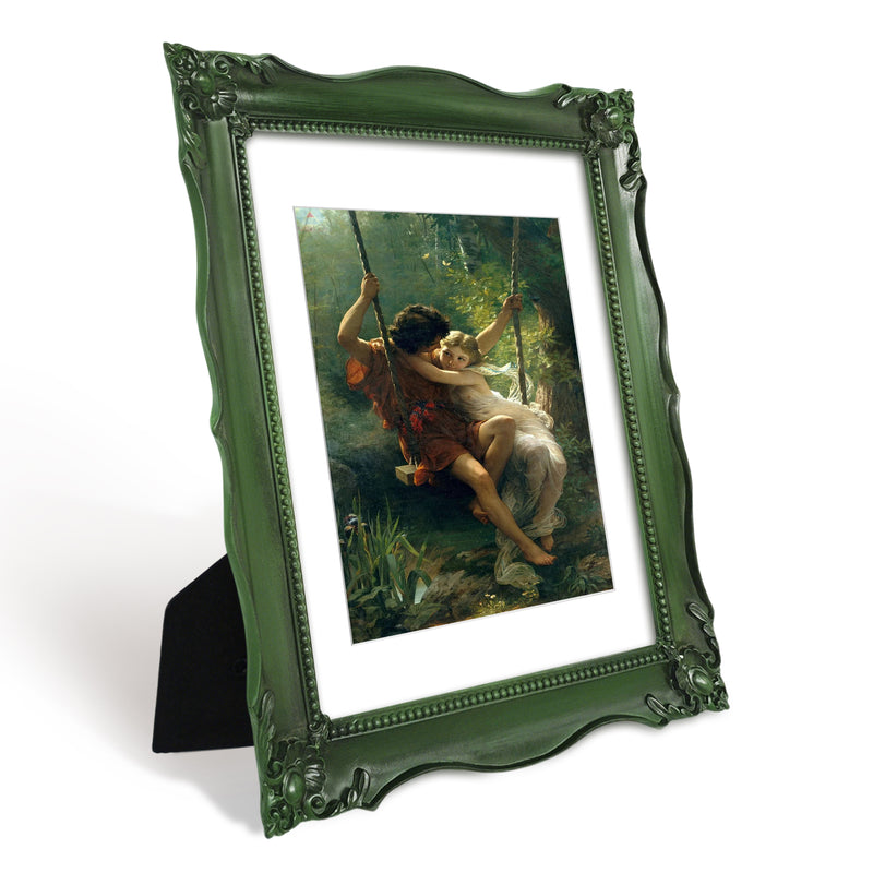 Vintage-Inspired Picture Frame 11x14 with White Mat for 8x10, Gallery Wall and Tabletop Poster Frame