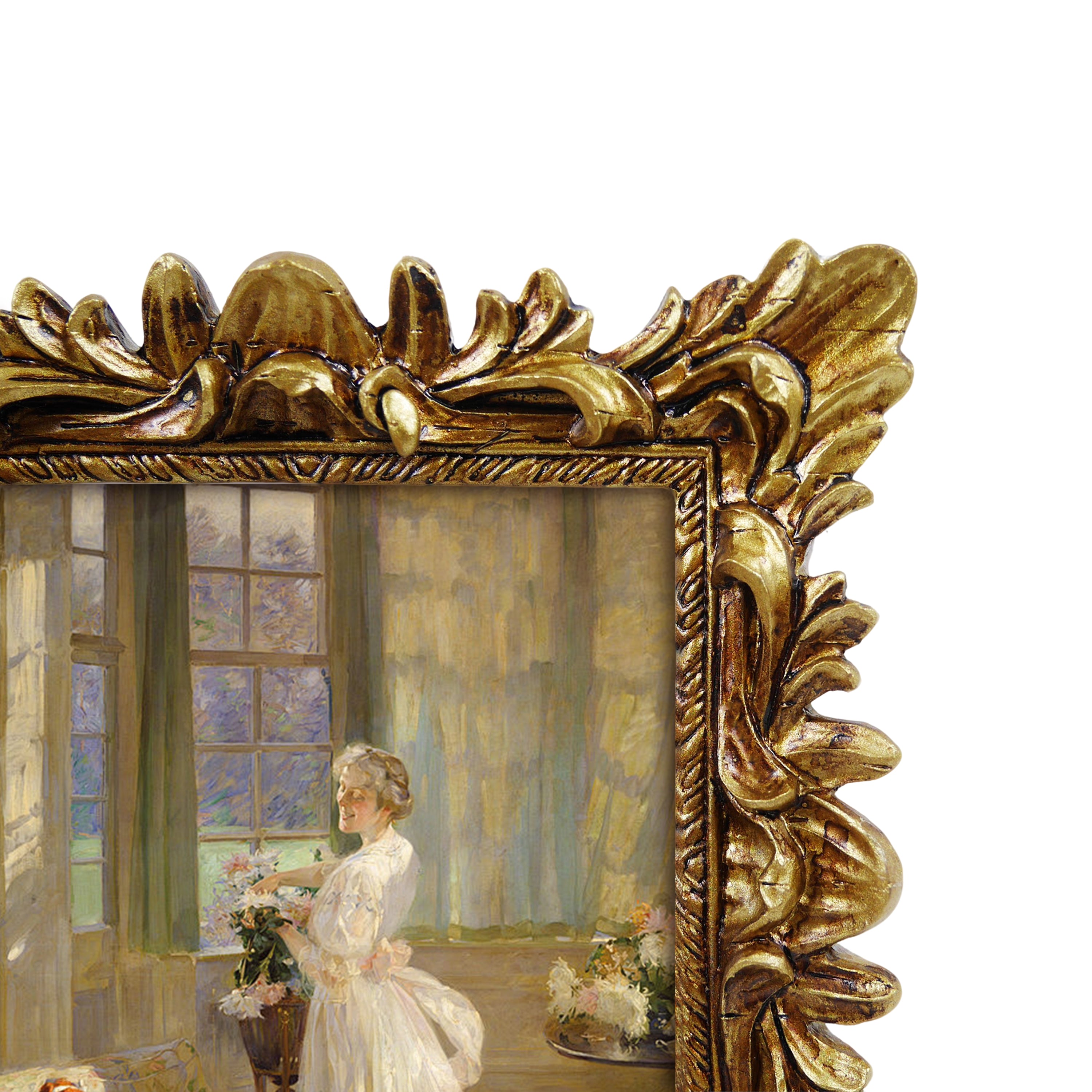 4x4 Hand-Painted Vintage Picture Frame, Floral Square — SIMON'S