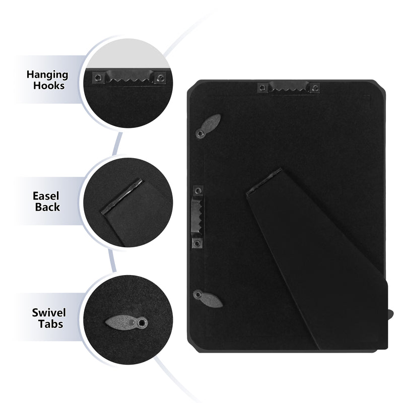 Black 4x6 Picture Frame, Hand-Painted Vintage Style Photo Frame for Desktop or Wall Display, Classic Butterfly Floral Design