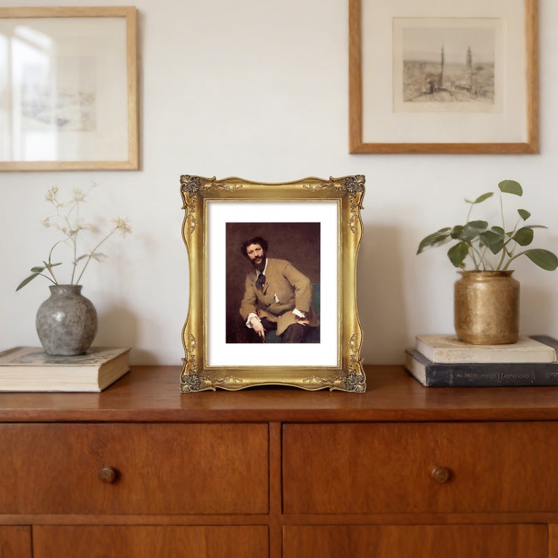 Vintage Gold Picture Frame with Mat for Gallery Wall and Tabletop, Antique Style Home Wedding Décor