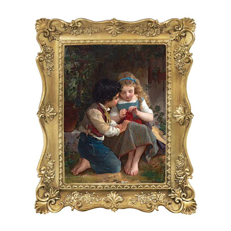Gold 4x6 / 5x7 Victorian ornate vintage picture frame with antique floral detail displayed in home décor setting
