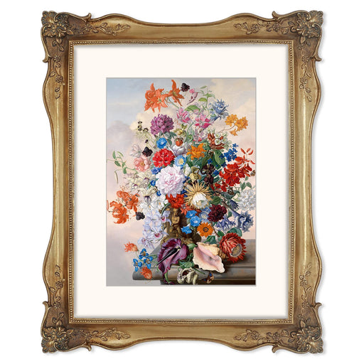 Gold 11x14 vintage-inspired picture frame with white mat for 8x10 photos displayed in home décor setting