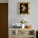 An ornate vintage-inspired gold picture frame, designed for an 8x10-inch picture, featuring a decorative painting of a woman inside.