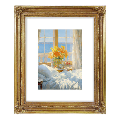 Gold vintage 8x10 picture frame matted for 5x7 image, floral beaded border for wall and tabletop display