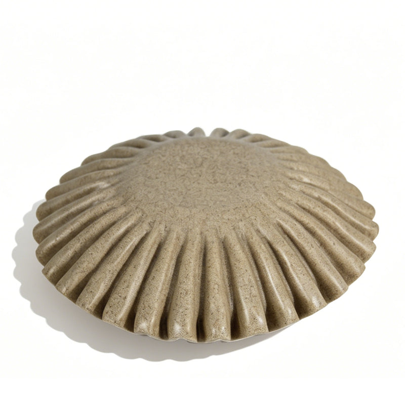 Fluted Scalloped Decorative Bowl, 10" Diameter × 3" Tall Catch-all Bowl, Coffee Table Entryway Bookshelf Decor