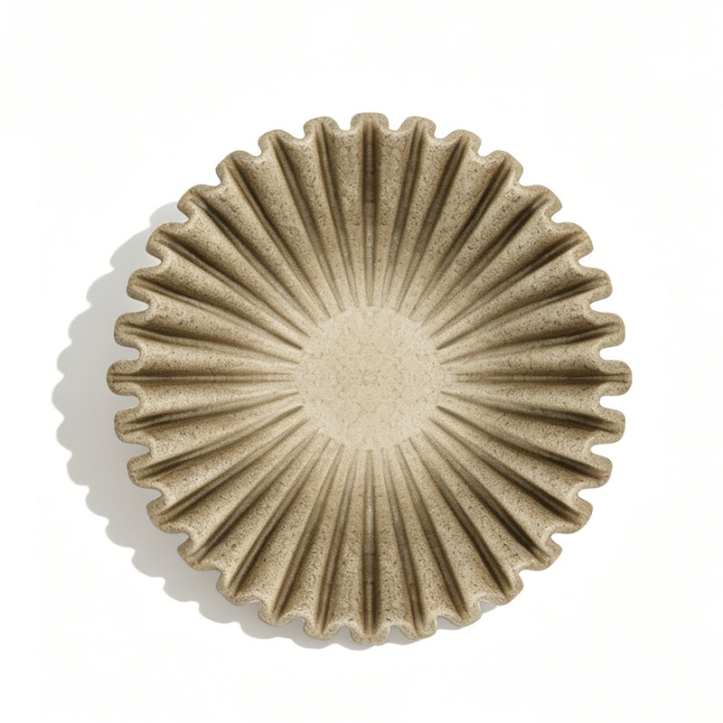 Fluted Scalloped Decorative Bowl, 10" Diameter × 3" Tall Catch-all Bowl, Coffee Table Entryway Bookshelf Decor
