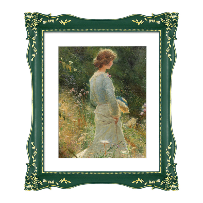 Vintage Picture Frame with Floral and Beaded Detailing, Antique Style Gallery Wall and Tabletop Frame