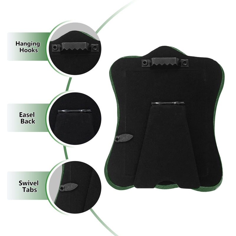 Dark Green Small Picture Frame 2.5x3.5, Hand Crafted Rose Carving Decorative Frames for Home Décor or Gifting