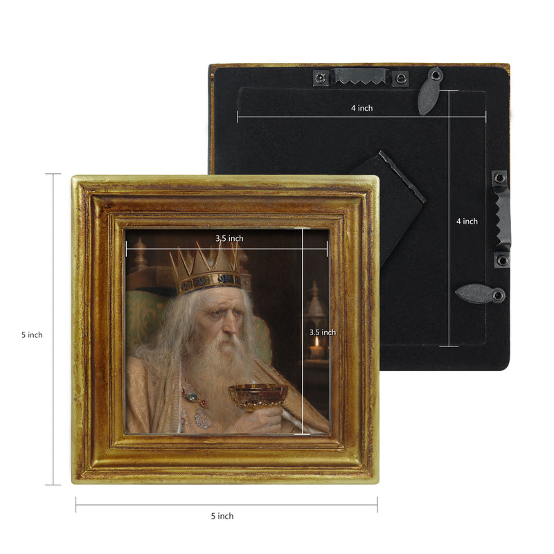 Hand Painted Gold Picture Frames 4x4 for Wall and Table Display