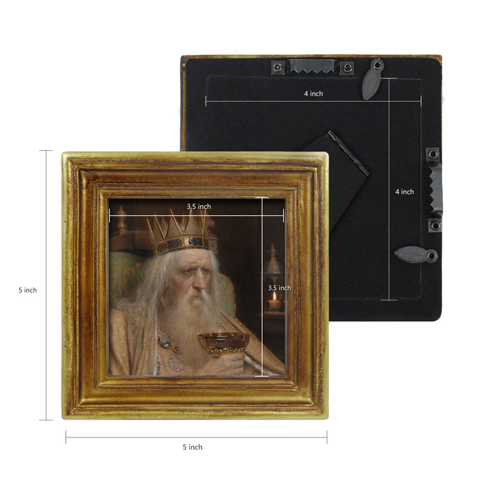 Hand Painted Gold Picture Frames 4x4 for Wall and Table Display