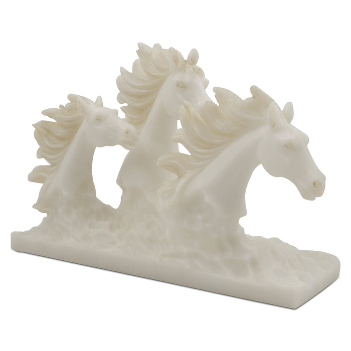 Jade White Horse Sculpture Horses Head Bust Animal Statue