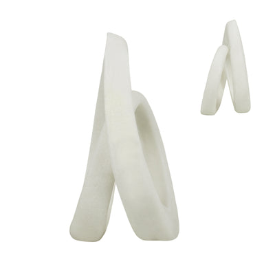 White, Black — Modern Abstract Intertwined Loop Statue