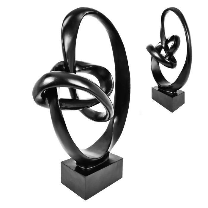 Modern Coffee Table Decor, Abstract Center Piece for Home Office Dining Living Room, 16.5 x 10.5 inch, Black