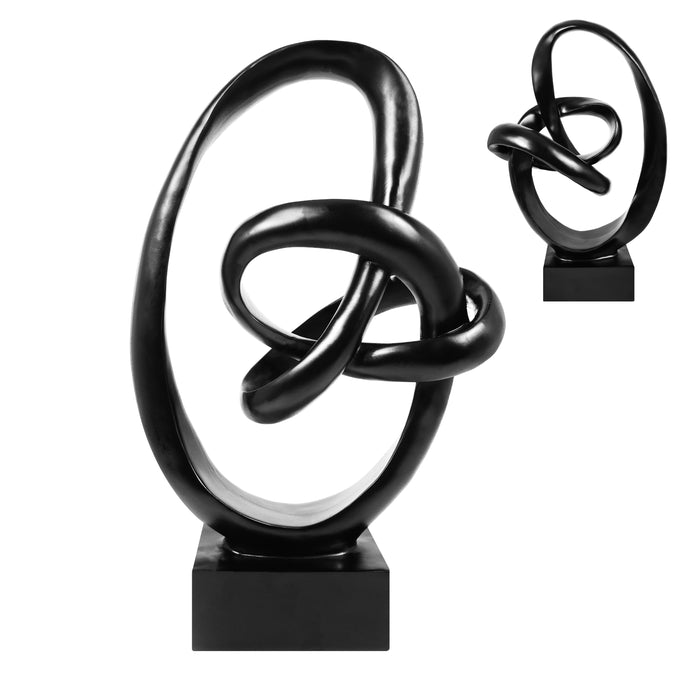 Modern Coffee Table Decor, Abstract Center Piece for Home Office Dining Living Room, 16.5 x 10.5 inch, Black