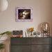 An ornate vintage-inspired picture frame with purple edges and gold accents, designed for an 8x10-inch picture, featuring a decorative painting.