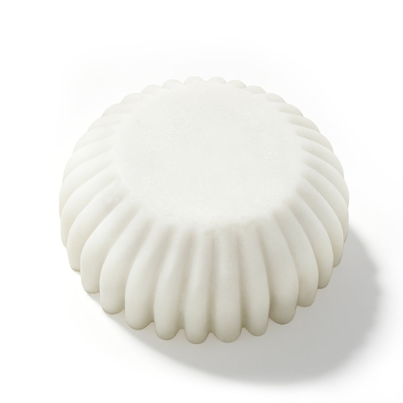 White Decorative Bowl, Marble Style Catchall Bowl for Entryway Console Coffee Table Shelf, 10” Scalloped Fluted Decorative Centerpiece