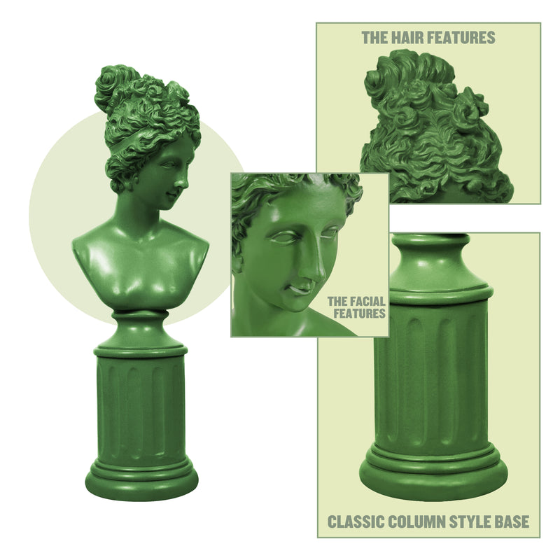 Modern Classical Female Bust Statue, 12.5'' Tall Lady Figure Sculpture for Shelf Desk Coffee Table, Vintage Home Living Room Wedding Bridal Shower Décor