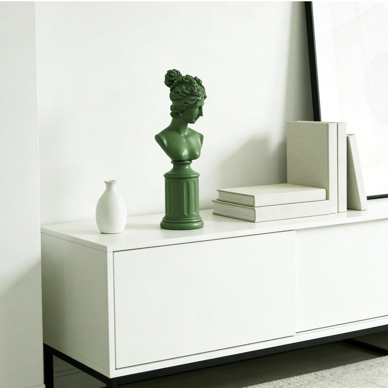 Modern Classical Female Bust Statue, 12.5'' Tall Lady Figure Sculpture for Shelf Desk Coffee Table, Vintage Home Living Room Wedding Bridal Shower Décor