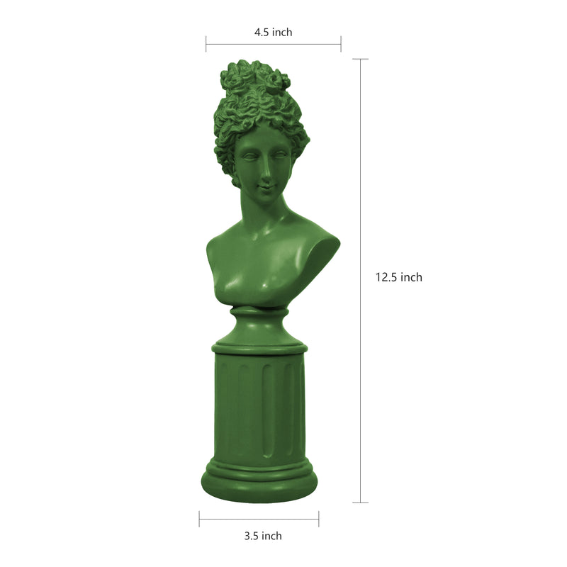 Modern Classical Female Bust Statue, 12.5'' Tall Lady Figure Sculpture for Shelf Desk Coffee Table, Vintage Home Living Room Wedding Bridal Shower Décor