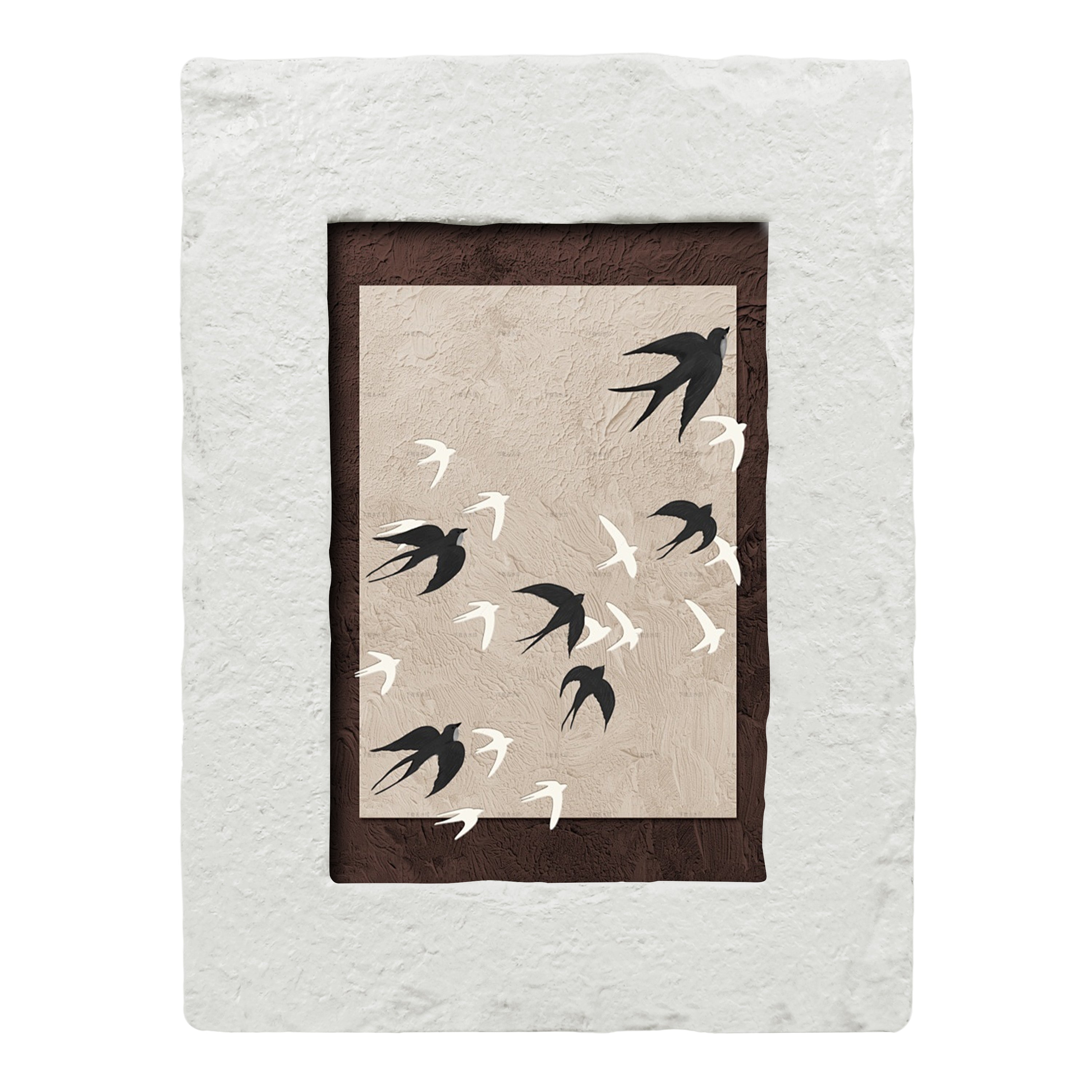4x6 Minimalist Picture Frame, Chiseled Stone Carved Texture