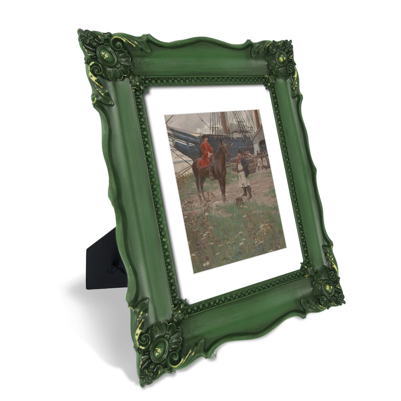8x10 Picture Frame with Mat for 5x7, Vintage Inspired Wall and Tabletop Photo Frames, Baroque Style Home Decor