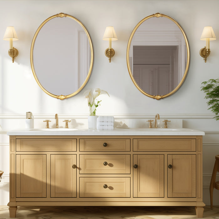 Oval Bathroom Mirror 24x32 inch, Traditional Accent Mirrors for Living Dressing Room Hallways