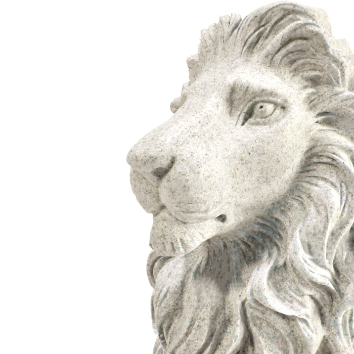 Resin Sandstone Lion Sculpture for Home Foyer Decor