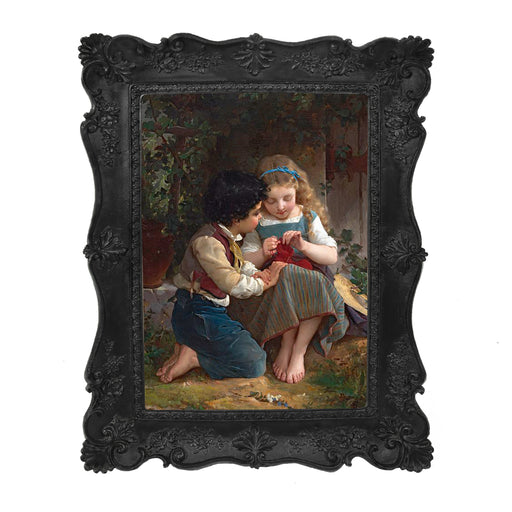 Black 4x6 / 5x7 Victorian ornate vintage picture frame with antique floral detail for wall and tabletop display,…
