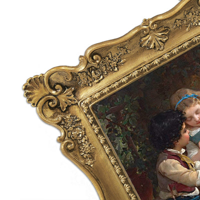 4x6 / 5x7 Victorian vintage gold picture frame with antique floral detail displayed in home décor setting