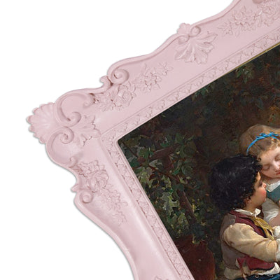 4x6 / 5x7 Victorian pink ornate vintage picture frame with antique floral detail for wall and tabletop display