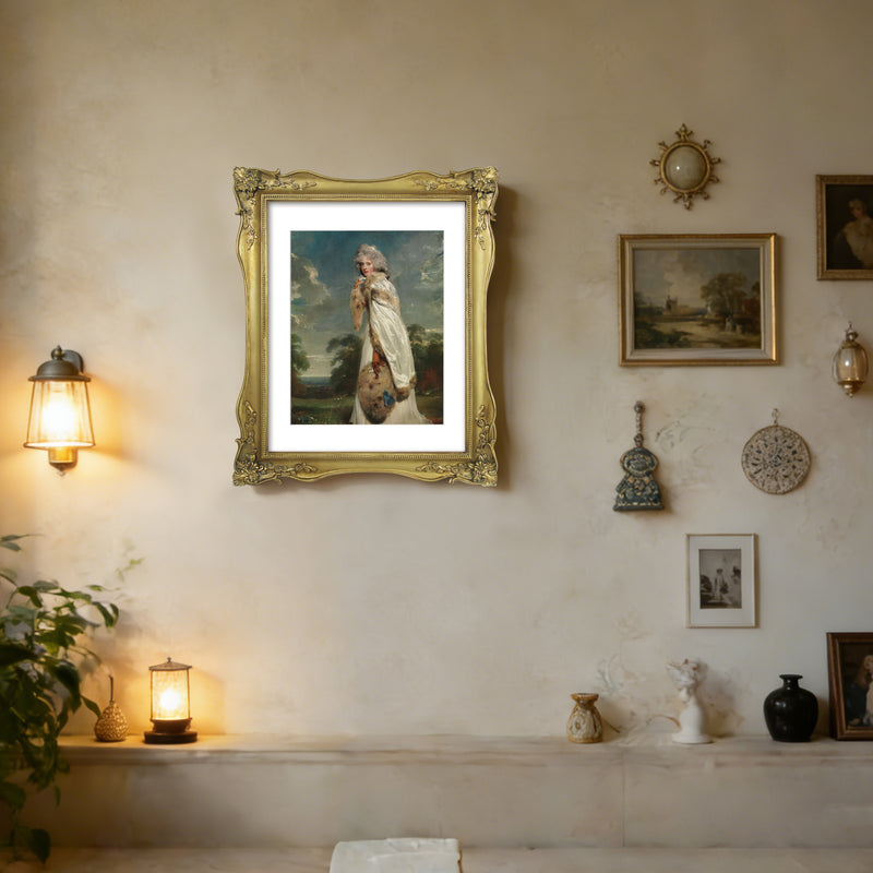 Vintage Picture Frame with Floral and Beaded Detailing, Antique Style Gallery Wall and Tabletop Frame