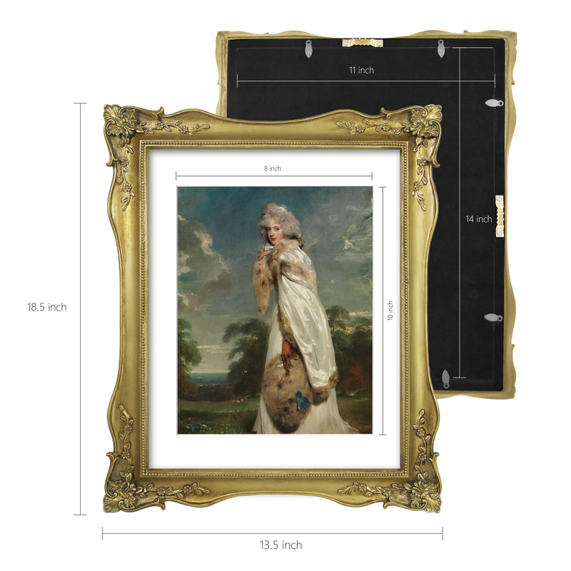 Bronze Picture Frame with Mat, Vintage Inspired Poster Frames for Gallery Wall and Tabletop Display